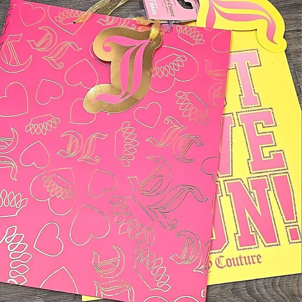 Juicy Couture Home Just Have Fun & JC Hearts Logo Gift Bag Set